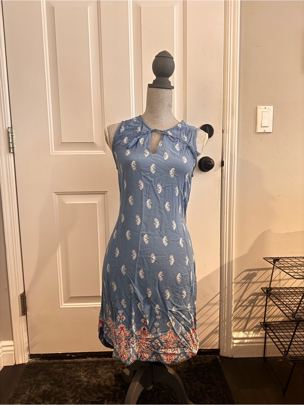 Beachlunchlounge Blue Paisley Print Summer Dress